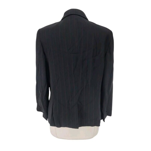 SJONES WEAR Women Career Pant Suit Sz 14 Two Button Blazer Black Pinstripe 270AP - Picture 4 of 8